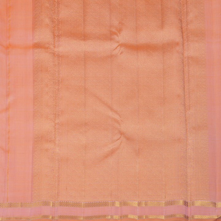 Hayagrivas Handloom Peach Orange Kanjivaram Silk Saree KBE2469C3-1