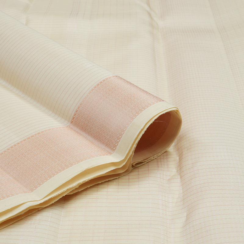 Hayagrivas Handloom Half-White Kanjivaram Silk Saree KBE2537C5-1