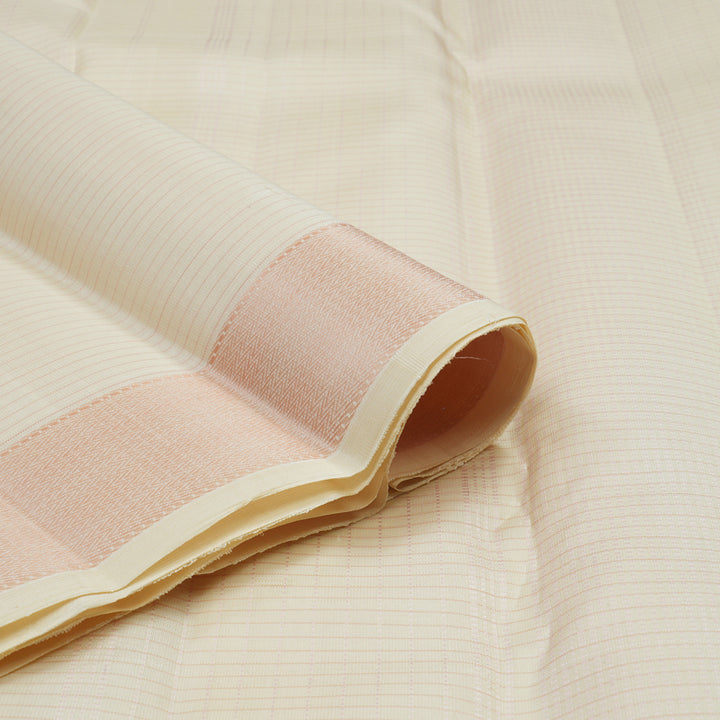 Hayagrivas Handloom Half-White Kanjivaram Silk Saree KBE2537C5-1