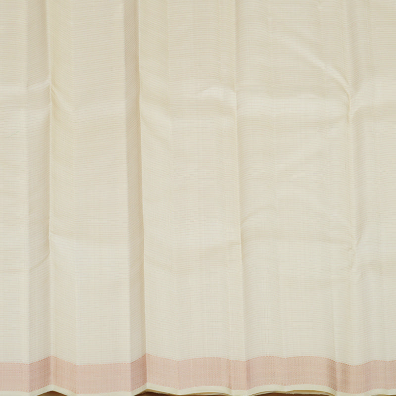 Hayagrivas Handloom Half-White Kanjivaram Silk Saree KBE2537C5-1