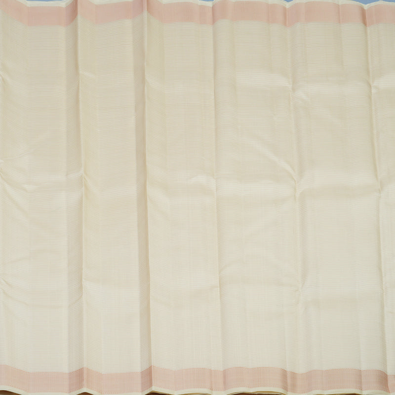 Hayagrivas Handloom Half-White Kanjivaram Silk Saree KBE2537C5-1