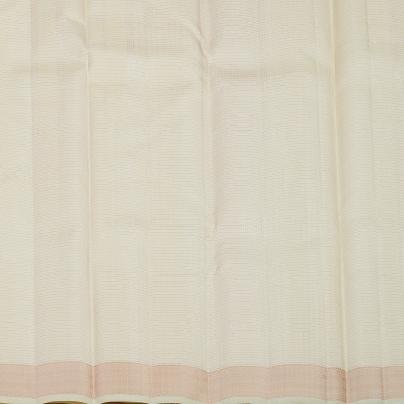 Hayagrivas Handloom Half-White Kanjivaram Silk Saree KBE2537C5-1