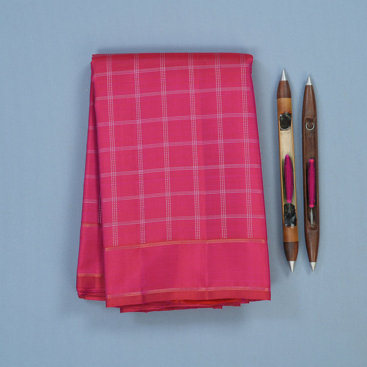 Hayagrivas Handloom Pink Kanjivaram Silk Saree KBE2469C5-1