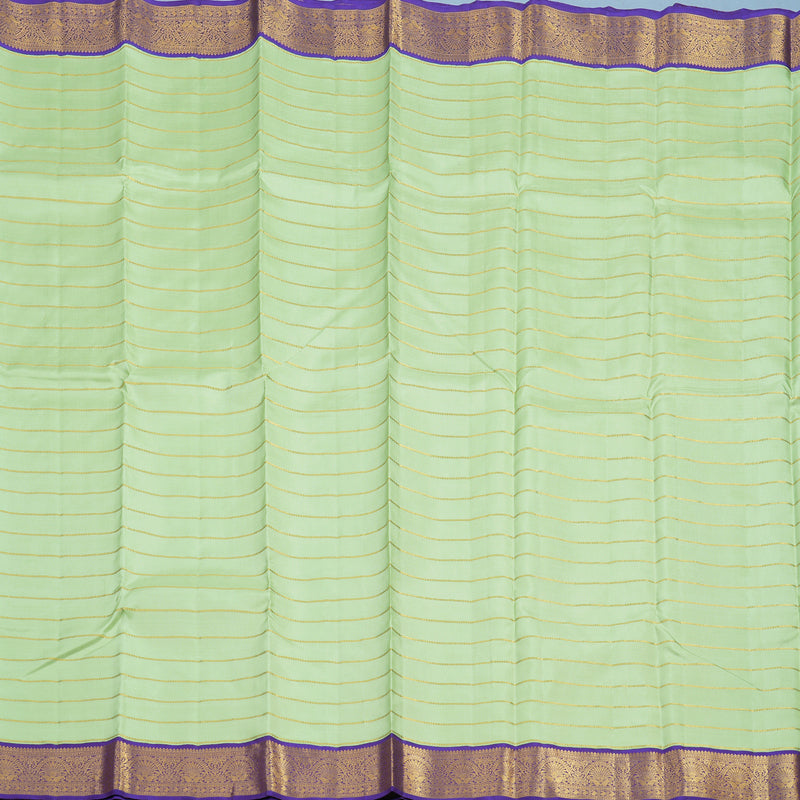 Hayagrivas Handloom Pista Green Kanjivaram Silk Saree with Purple Border KBE2470C2-1