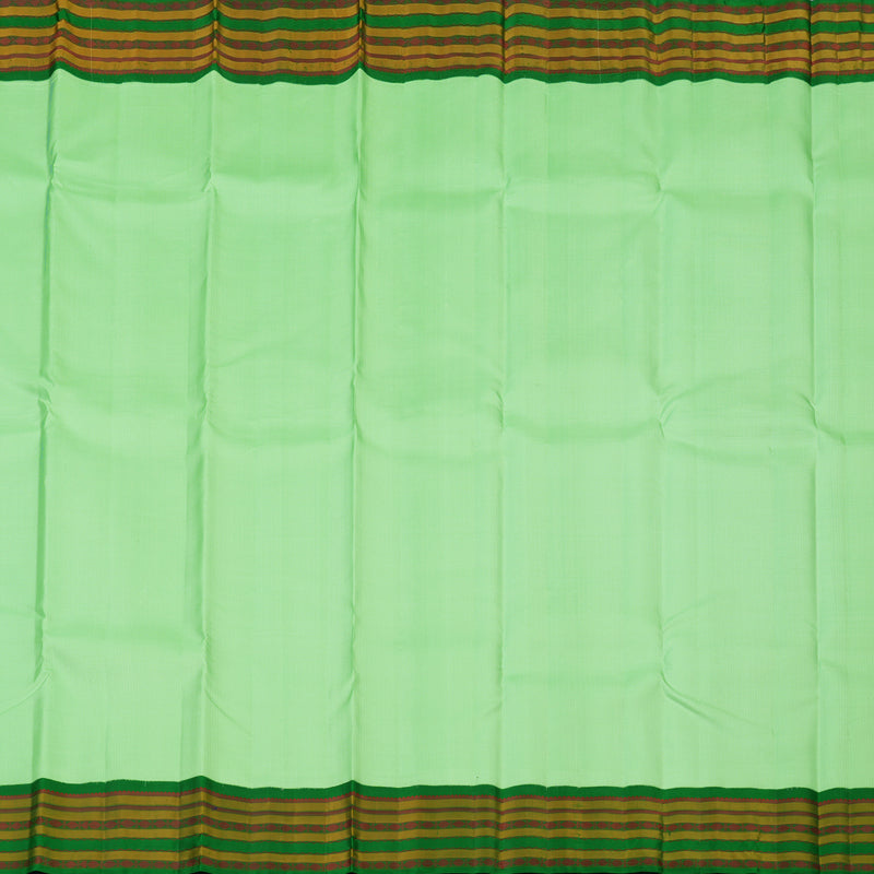 Hayagrivas Handloom Pista Green Kanjivaram Silk Saree with Dark Green Border KBE2417C1-3