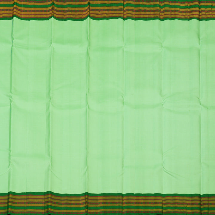 Hayagrivas Handloom Pista Green Kanjivaram Silk Saree with Dark Green Border KBE2417C1-3