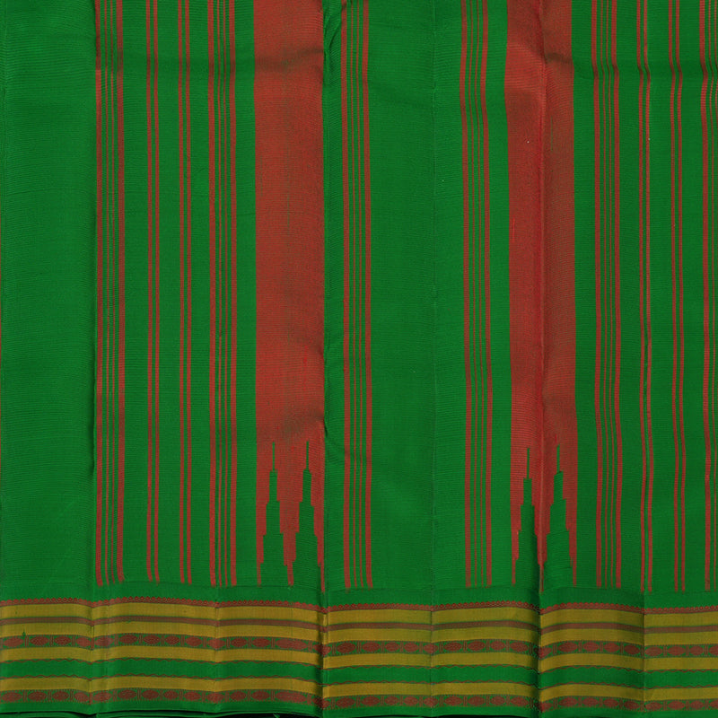 Hayagrivas Handloom Pista Green Kanjivaram Silk Saree with Dark Green Border KBE2417C1-3