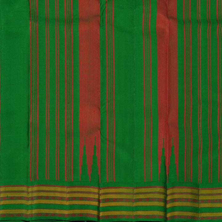 Hayagrivas Handloom Pista Green Kanjivaram Silk Saree with Dark Green Border KBE2417C1-3