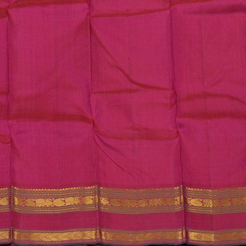 Hayagrivas Handloom Orange & Pink (Carpet Checks) Kanjivaram Silk Saree KBE2472C2-1