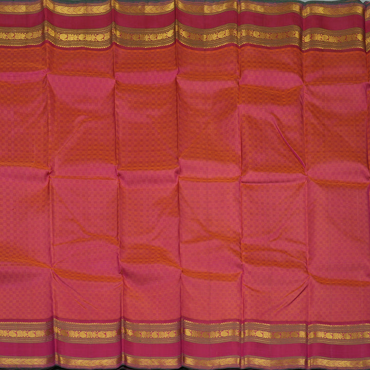 Hayagrivas Handloom Orange & Pink (Carpet Checks) Kanjivaram Silk Saree KBE2472C2-1