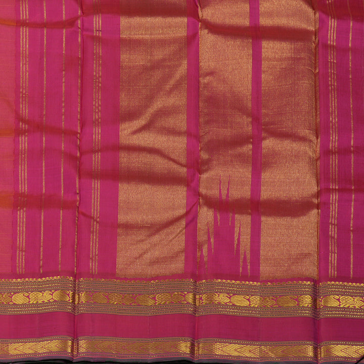 Hayagrivas Handloom Orange & Pink (Carpet Checks) Kanjivaram Silk Saree KBE2472C2-1