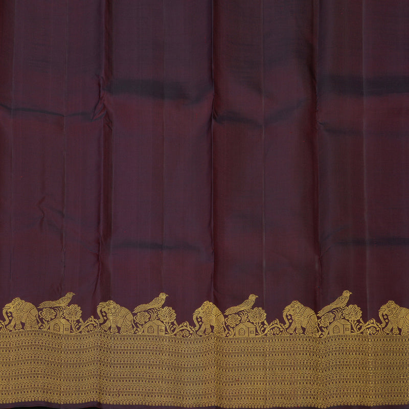 Hayagrivas Handloom Wine Maroon Kanjivaram Silk Saree KBE2475C2-1