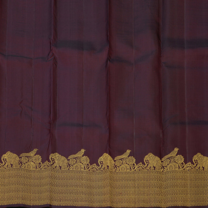 Hayagrivas Handloom Wine Maroon Kanjivaram Silk Saree KBE2475C2-1