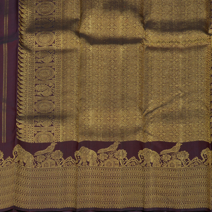 Hayagrivas Handloom Wine Maroon Kanjivaram Silk Saree KBE2475C2-1