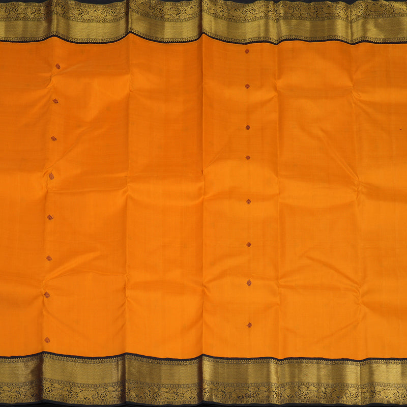 Hayagrivas Handloom Orange Kanjivaram Silk Saree with Deep Nagapazham Border KBE2477C1-1