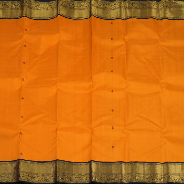 Hayagrivas Handloom Orange Kanjivaram Silk Saree with Deep Nagapazham Border KBE2477C1-1