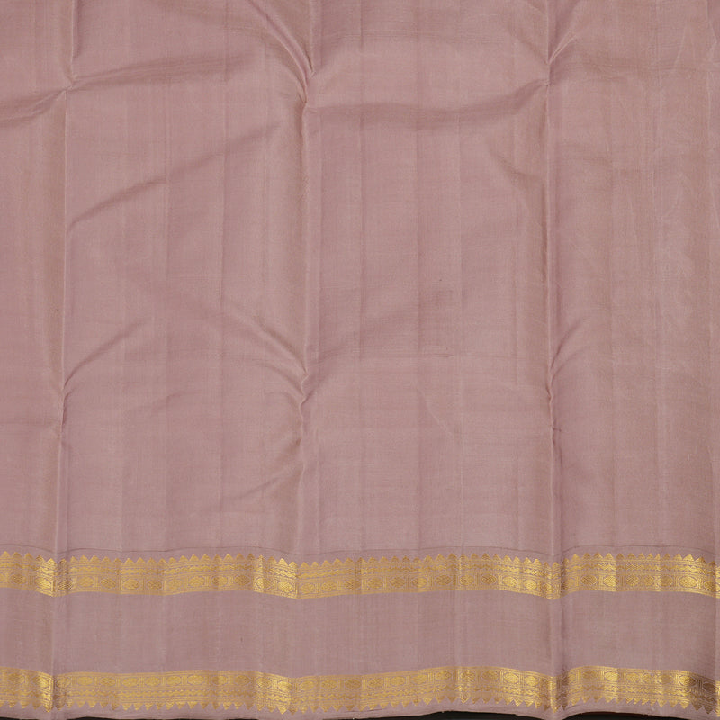 Hayagrivas Handloom Light Brown Kanjivaram Silk Saree with Rosewood Border KBE2477C2-1