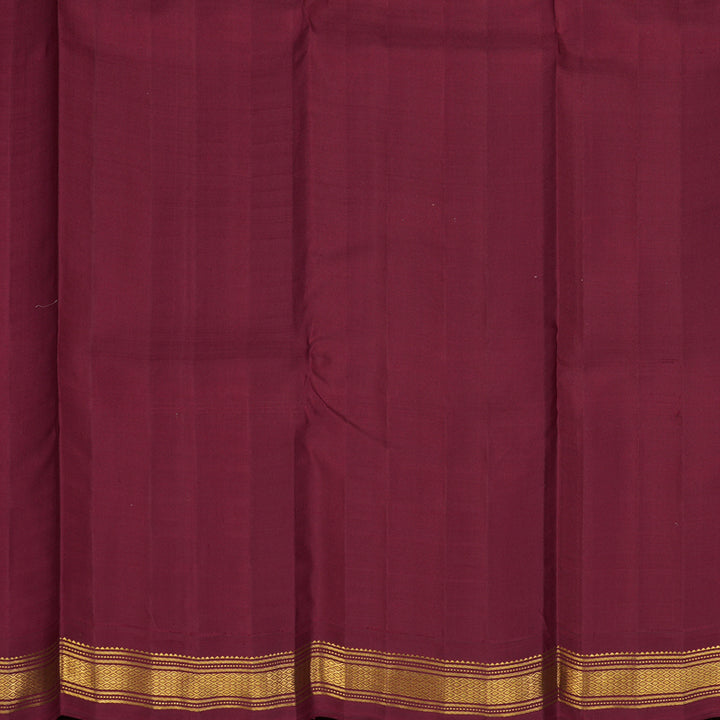 Hayagrivas Handloom Manjal Kanjivaram Silk Saree with Maroon Border KBE2477C3-1