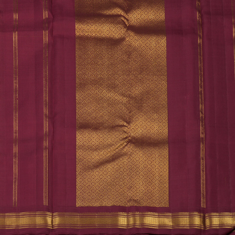 Hayagrivas Handloom Manjal Kanjivaram Silk Saree with Maroon Border KBE2477C3-1