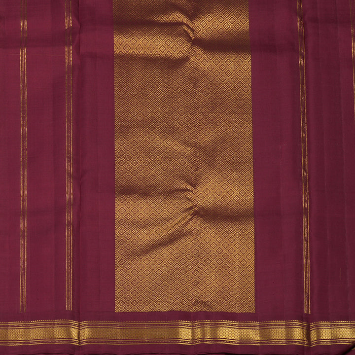 Hayagrivas Handloom Manjal Kanjivaram Silk Saree with Maroon Border KBE2477C3-1