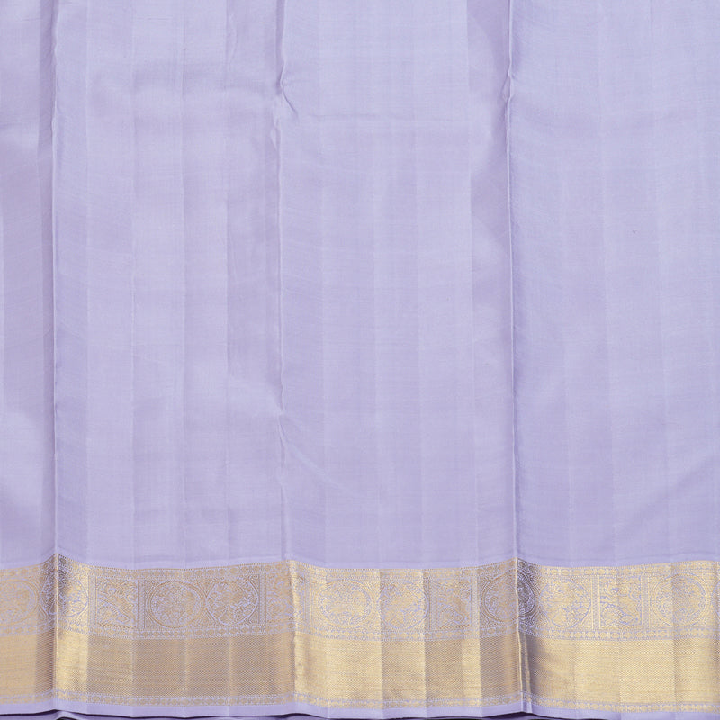 Hayagrivas Handloom Mango Yellow Kanjivaram Silk Saree with Lilac Border KBE2477C5-1