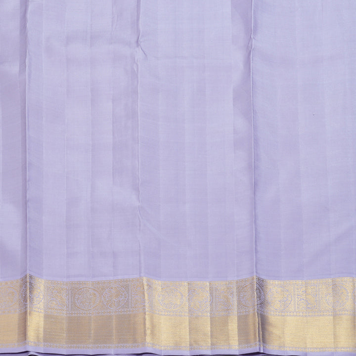 Hayagrivas Handloom Mango Yellow Kanjivaram Silk Saree with Lilac Border KBE2477C5-1