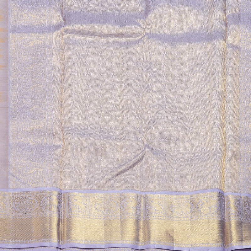 Hayagrivas Handloom Mango Yellow Kanjivaram Silk Saree with Lilac Border KBE2477C5-1