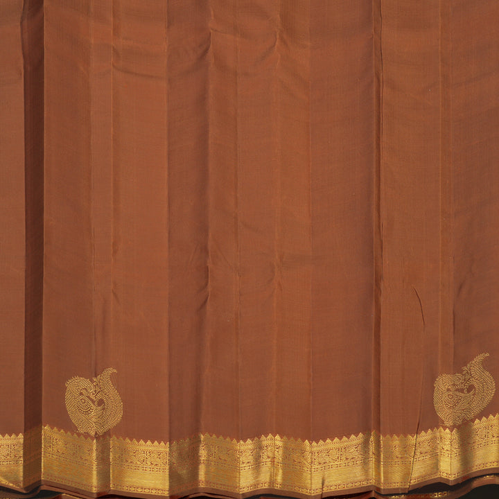 Hayagrivas Handloom Rust Orange Kanjivaram Silk Saree KBE2478C1-5