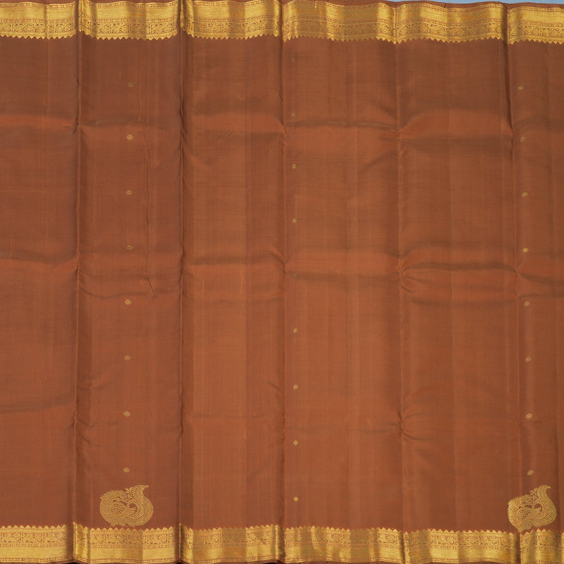 Hayagrivas Handloom Rust Orange Kanjivaram Silk Saree KBE2478C1-5