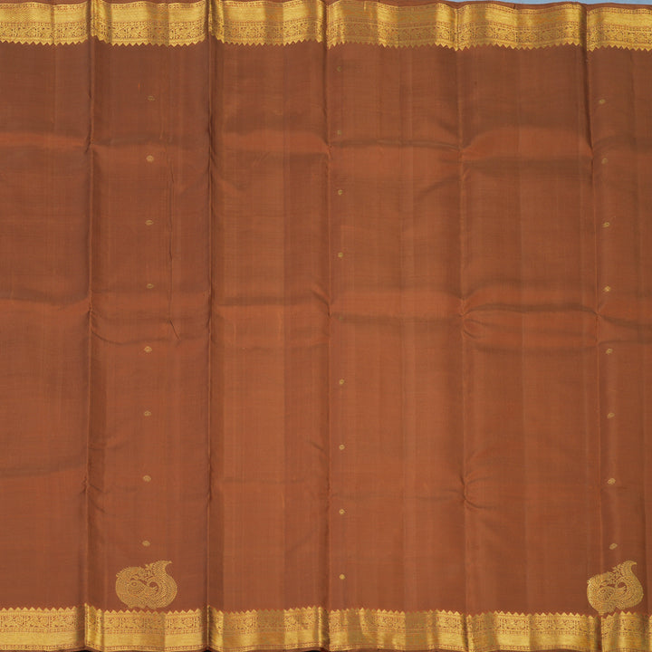 Hayagrivas Handloom Rust Orange Kanjivaram Silk Saree KBE2478C1-5