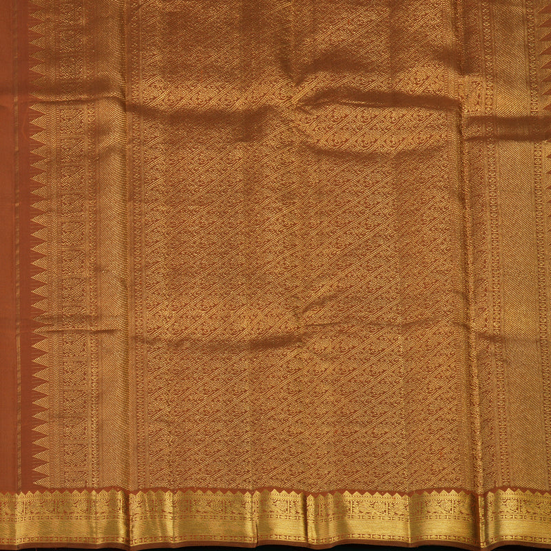 Hayagrivas Handloom Rust Orange Kanjivaram Silk Saree KBE2478C1-5