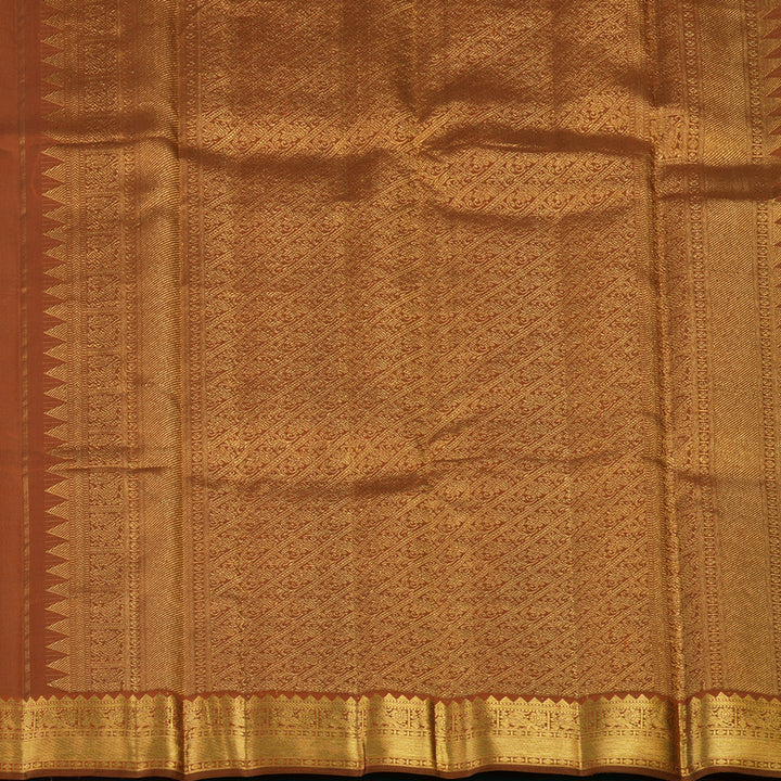 Hayagrivas Handloom Rust Orange Kanjivaram Silk Saree KBE2478C1-5