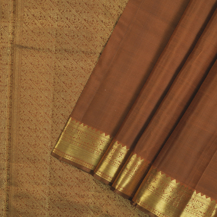 Hayagrivas Handloom Rust Orange Kanjivaram Silk Saree KBE2478C1-5