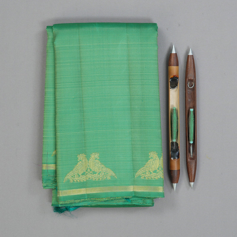 Hayagrivas Handloom Sea Green Kanjivaram Silk Saree KBE2478C3-1