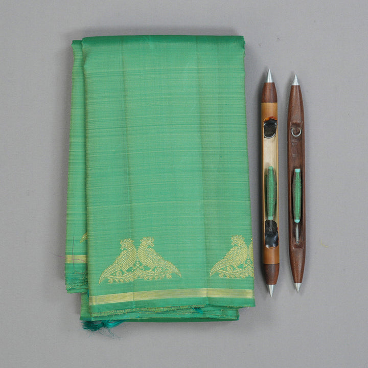 Hayagrivas Handloom Sea Green Kanjivaram Silk Saree KBE2478C3-1