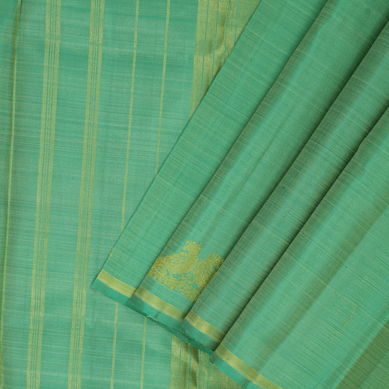 Hayagrivas Handloom Sea Green Kanjivaram Silk Saree KBE2478C3-1