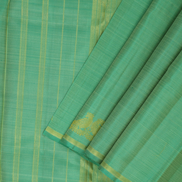 Hayagrivas Handloom Sea Green Kanjivaram Silk Saree KBE2478C3-1