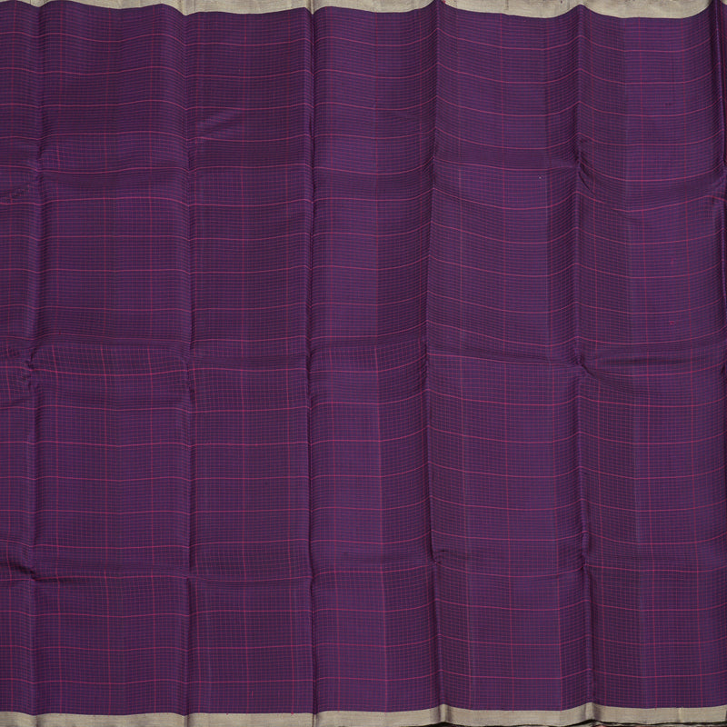 Hayagrivas Handloom Pure Plum Purple Soft Silk Saree with Pink Border KBE247D13-1