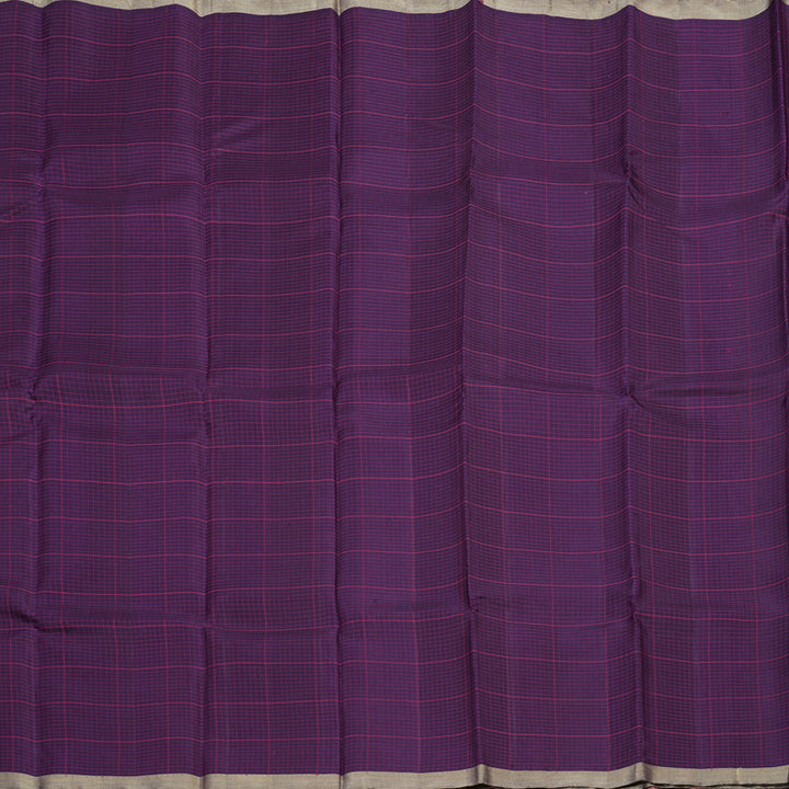 Hayagrivas Handloom Pure Plum Purple Soft Silk Saree with Pink Border KBE247D13-1