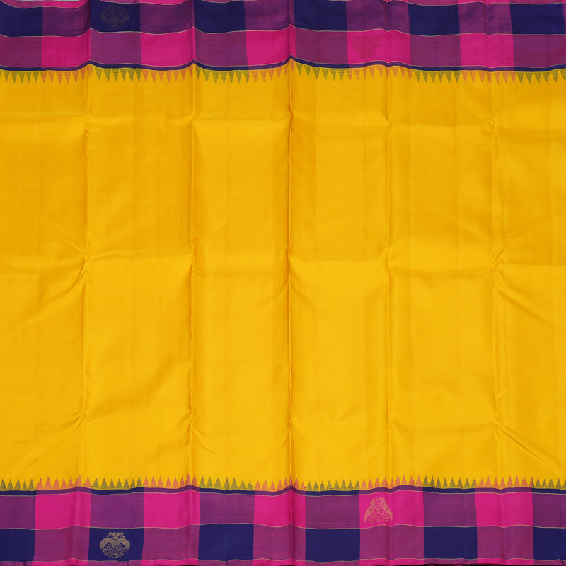 Hayagrivas Handloom Yellow Kanjivaram Silk Saree KBE2480C5-1