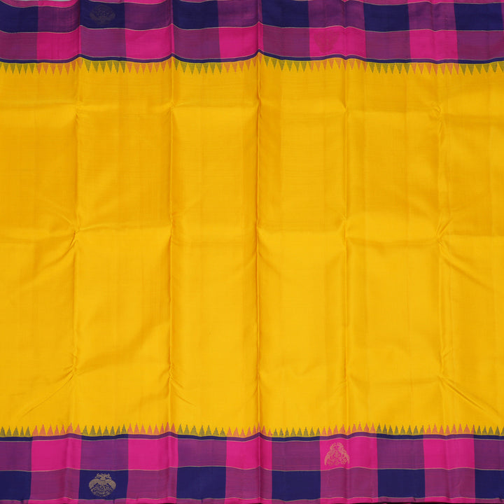 Hayagrivas Handloom Yellow Kanjivaram Silk Saree KBE2480C5-1