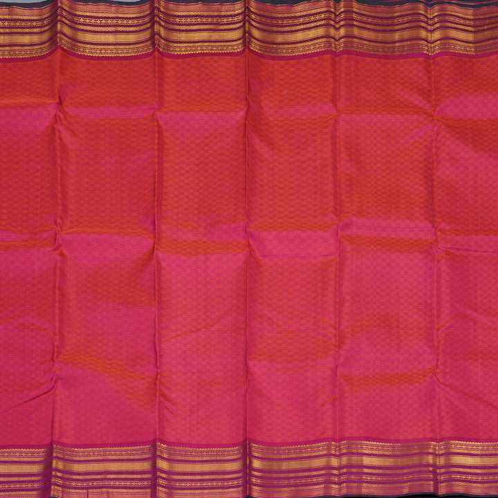 Hayagrivas Handloom Orange & Pink (Carpet Checks) Kanjivaram Silk Saree KBE2481C5-2