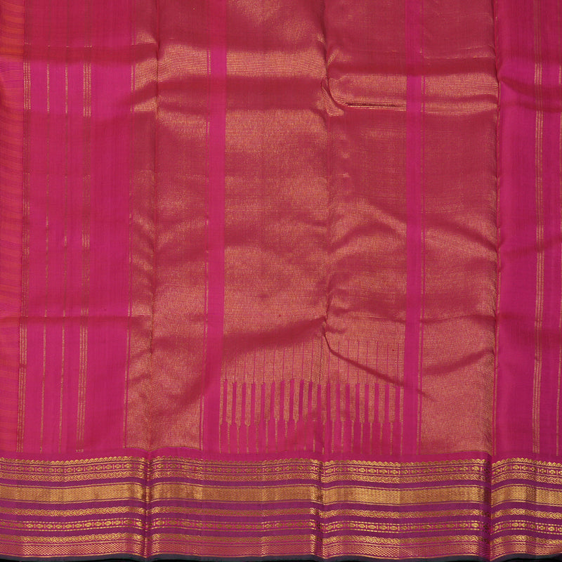 Hayagrivas Handloom Orange & Pink (Carpet Checks) Kanjivaram Silk Saree KBE2481C5-2
