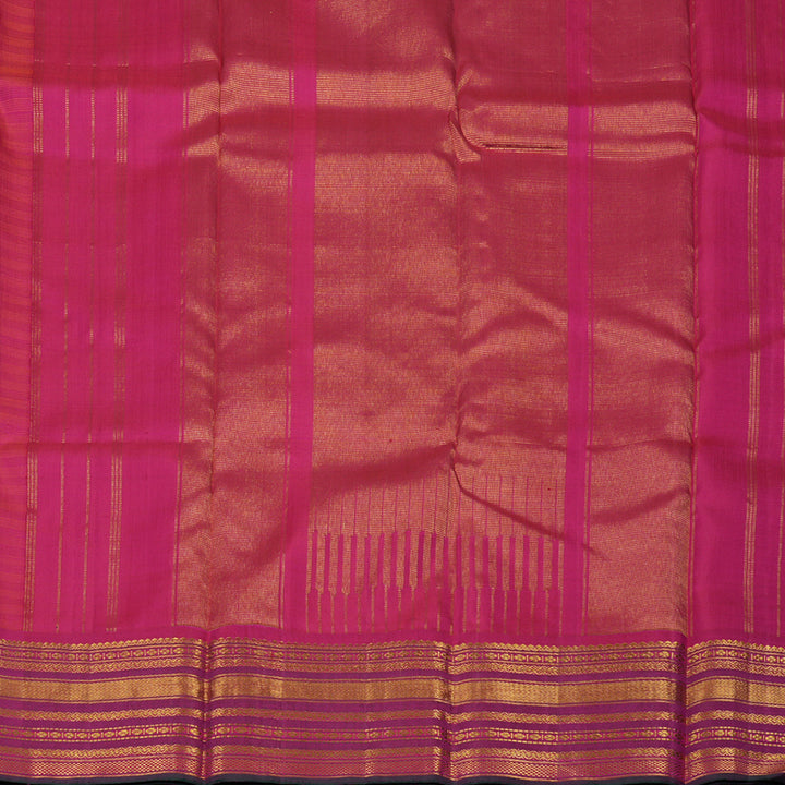 Hayagrivas Handloom Orange & Pink (Carpet Checks) Kanjivaram Silk Saree KBE2481C5-2