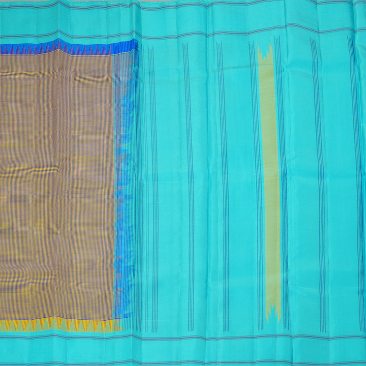 Hayagrivas Handloom Yellow & Blue (Zasa Zasa Kattam) Kanjivaram Silk Saree KBE2483C11-2