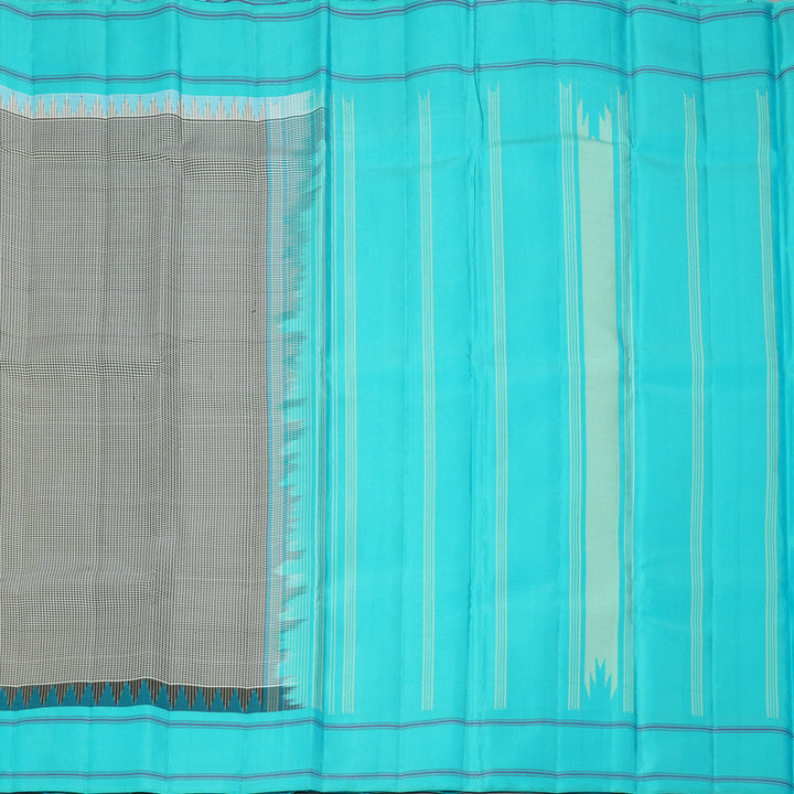 Hayagrivas Handloom Black & White (Zasa Zasa Kattam) Kanjivaram Silk Saree KBE2483C11-3