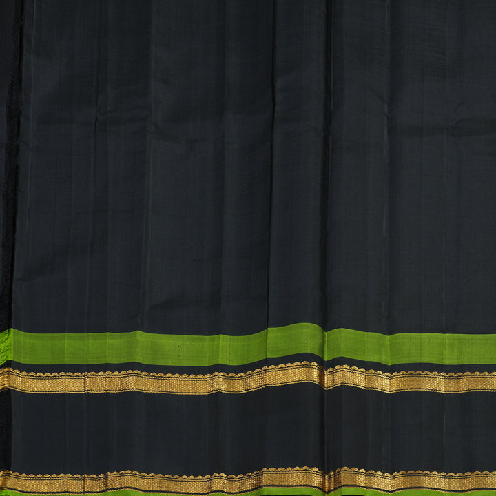 Hayagrivas Handloom Orange Kanjivaram Silk Saree with Black Border KBE2483C14-1