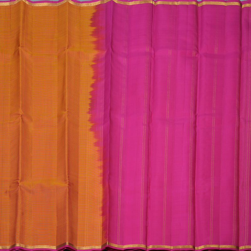 Hayagrivas Handloom Orangish-Pink Kanjivaram Silk Saree KBE2483C3-2