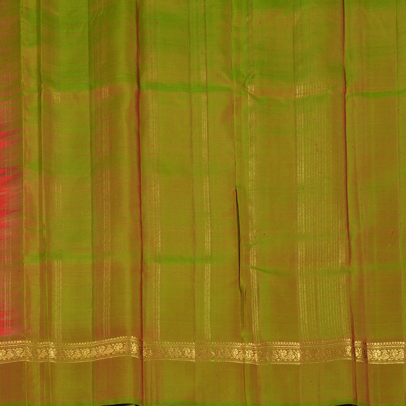 Hayagrivas Handloom Red Kanjivaram Silk Saree with Manthalir Green Border KBE2483C4-2
