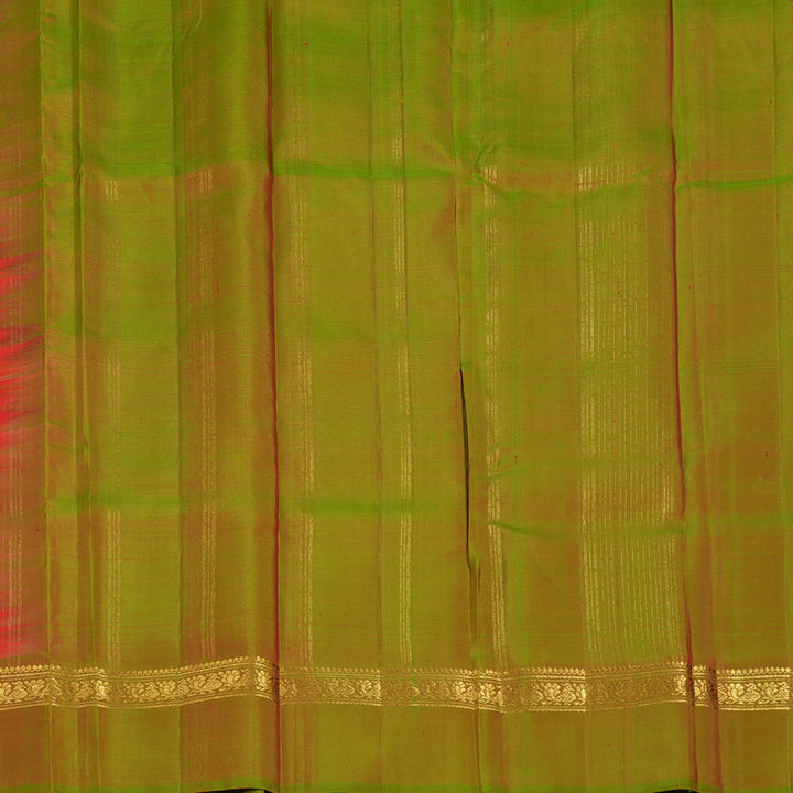 Hayagrivas Handloom Red Kanjivaram Silk Saree with Manthalir Green Border KBE2483C4-2